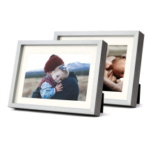 high quality custom 5x7 silver Real Glass art metal photo frame Aluminum Picture Frame with mat